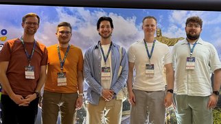 Andreas Vogelsang, Alexander Korn, Daniel Pöttgen, Max Unterbusch und Adrian Bajraktari auf der ICSE in Rio de Janeiro
